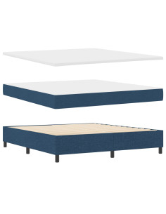 Letto a molle con materasso Blu 180 x 200 cm Tessuto
