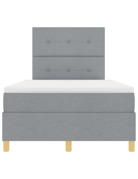 Letto box spring e materasso  Grigio chiaro Piccolo doppio Tessuto