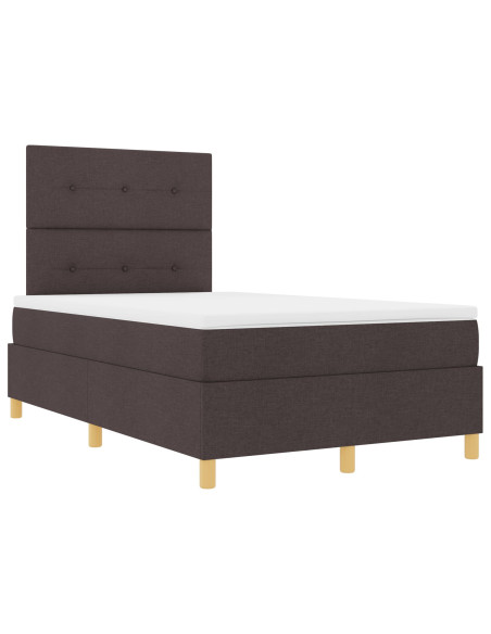 Letto a Rete a Molle con Materasso marrone scuro, matrimoniale, in tessuto