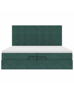 Struttura Letto Pouf con Materassi 200x200 cm Velluto 2