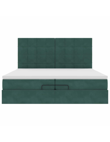 Struttura Letto Pouf con Materassi 200x200 cm Velluto