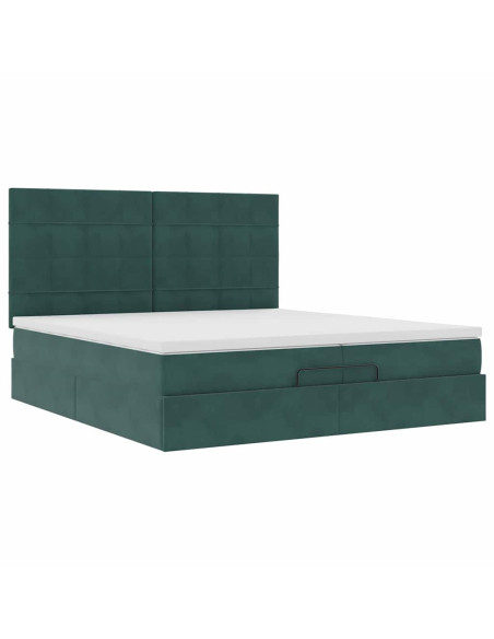 Struttura Letto Pouf con Materassi 200x200 cm Velluto