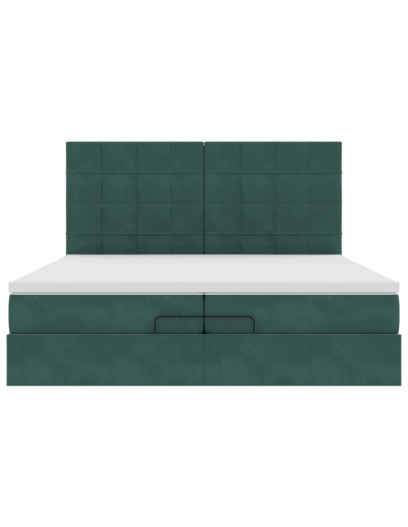 Struttura Letto Pouf con Materassi 200x200 cm Velluto