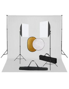 Kit per Studio Fotografico con Set Luci, Fondale e Riflettore 2