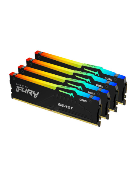 Kingston Technology FURY Beast 128 GB 5600 MT/s DDR5 CL40 DIMM (Kit da 4 moduli) RGB XMP