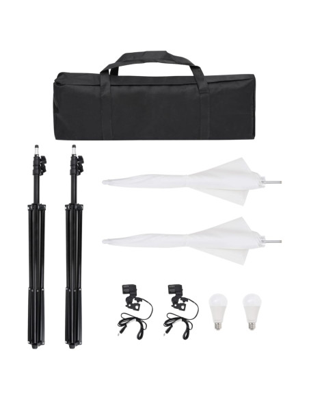 Kit Studio Fotografico con Set di Luci, Fondale e Riflettore