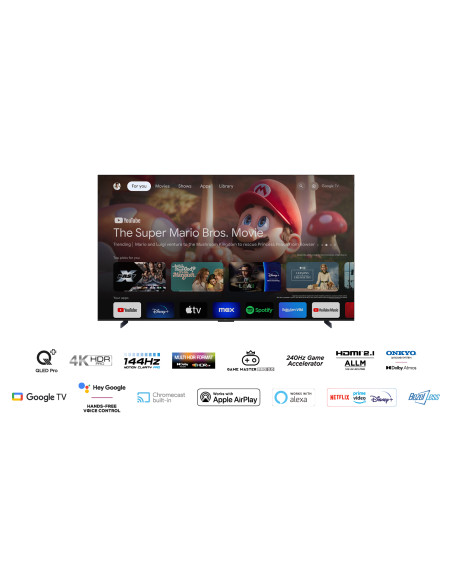 TCL C65 Serie C6 Smart TV QLED 4K 98" 98C655, 144Hz, audio Onkyo con subwoofer, Google TV