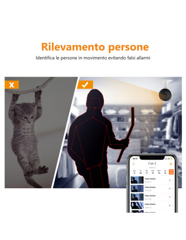 Imou Cue 2 Telecamera 2MP da interno con supporto magnetico - Baby Monitor e Rilevamento pianto o suono anomali