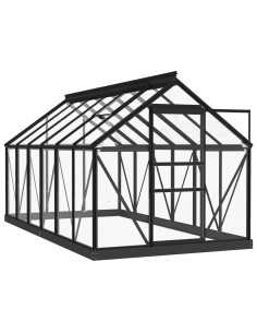 Serra in Vetro Antracite 155x298x191 cm con Telaio in Alluminio 2