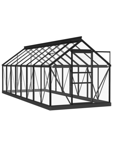 Serra in Vetro Antracite 155x395,5x191 cm Telaio in Alluminio