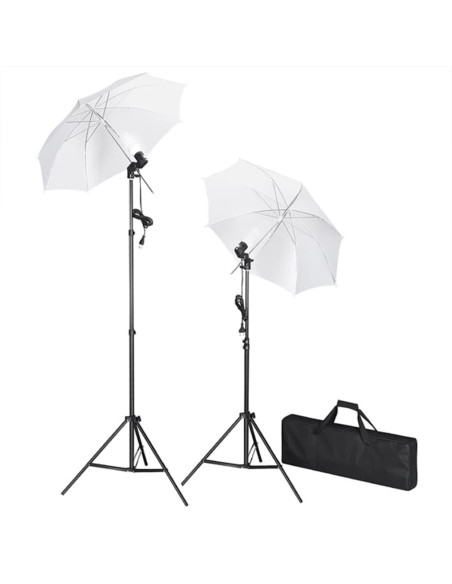 Kit Studio Fotografico con Luci Ombrelli Fondale e Riflettore
