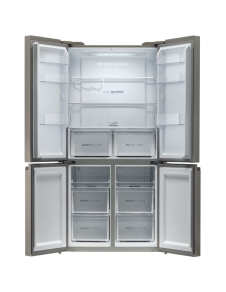 Haier Cube 90 Serie 5 HCR5919ENMM frigorifero 4 porte Libera installazione 643 L E Platino, Acciaio inox
