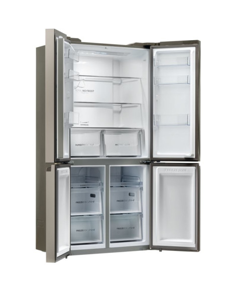 Haier Cube 90 Serie 5 HCR5919ENMM frigorifero 4 porte Libera installazione 643 L E Platino, Acciaio inox