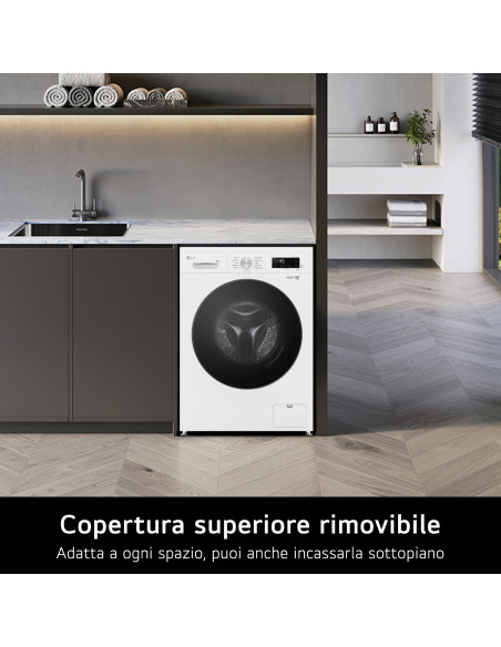 LG F4NX1009NWB Lavatrice smart 9kg, Classe A, 1400 giri, 6 Motion, Allergy Care, Bianca