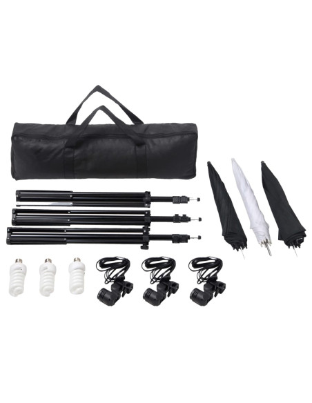 Kit per Studio Fotografico con Set di Luci e Fondale