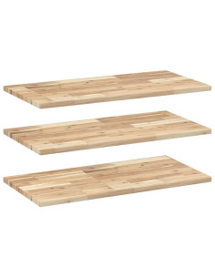 Mensole da Parete 3 pz 80x40x2 cm Legno Acacia Non Trattato 2