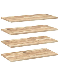 Mensole da Parete 4 pz 80x40x2 cm Legno Acacia Non Trattato 2