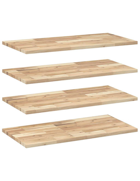 Mensole da Parete 4 pz 80x40x2 cm Legno Acacia Non Trattato