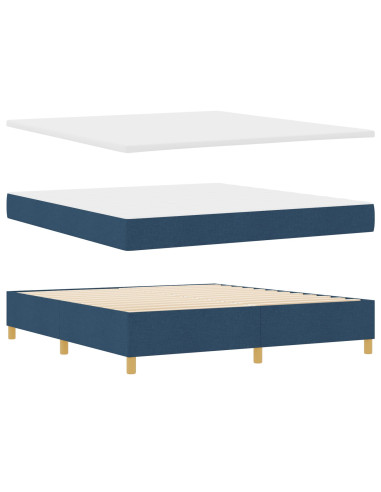 Letto a molle con materasso Blu 180 x 200 cm Tessuto