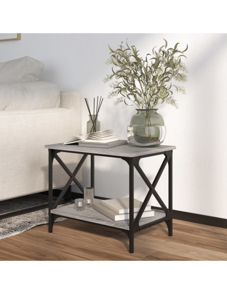 Tavolino Grigio Sonoma 55x38x45 cm in Legno Multistrato