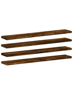 Mensole Parete 4pz Rovere Fumo 60x10x1,5 cm Legno Multistrato