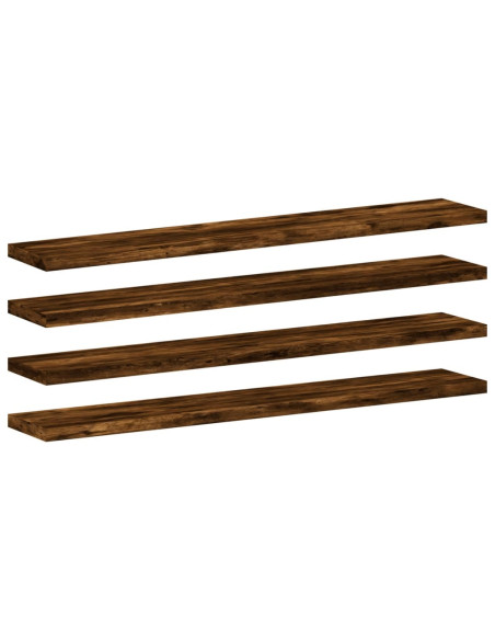 Mensole Parete 4pz Rovere Fumo 60x10x1,5 cm Legno Multistrato