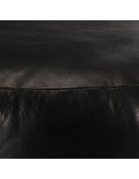 Pouf Nero 60x30 cm in Vera Pelle di Capra