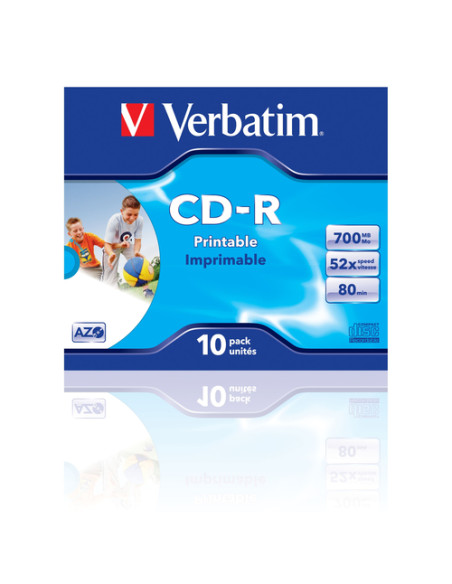 Verbatim CD-R AZO Wide Inkjet Printable 700 MB 52x 10 pz