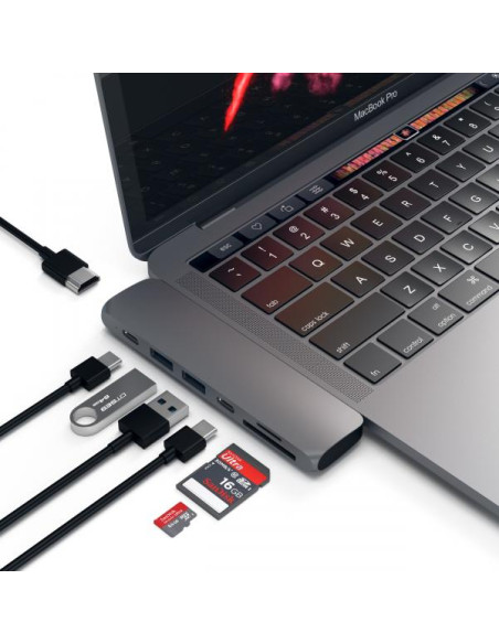 HUB DOCK TYPE C TO HDMI 4K SPACEGRE MULTIPORT 2USB-USBC-SD MB13/15 SATE