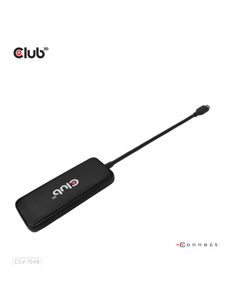 CLUB3D CSV-1548 replicatore di porte e docking station per laptop Cablato USB 3.2 Gen 1 (3.1 Gen 1) Type-C Nero