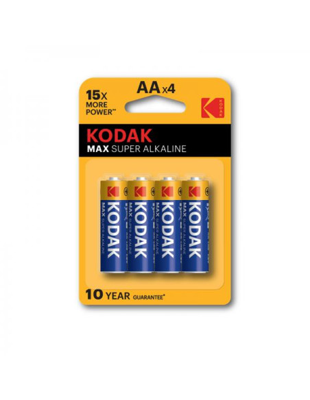 BATTERIA AA 1,5V LR6 KODAK MAX ALCALINE 4PZ