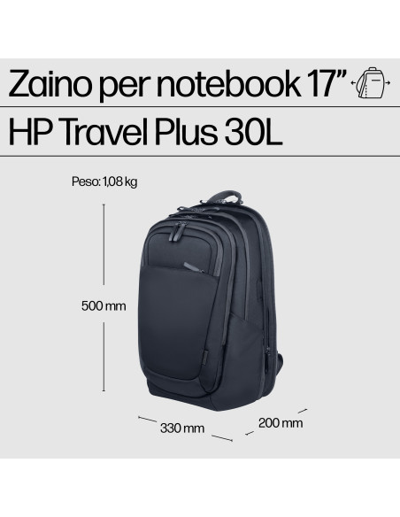 HP Zaino Travel Plus 30L per notebook da 17"