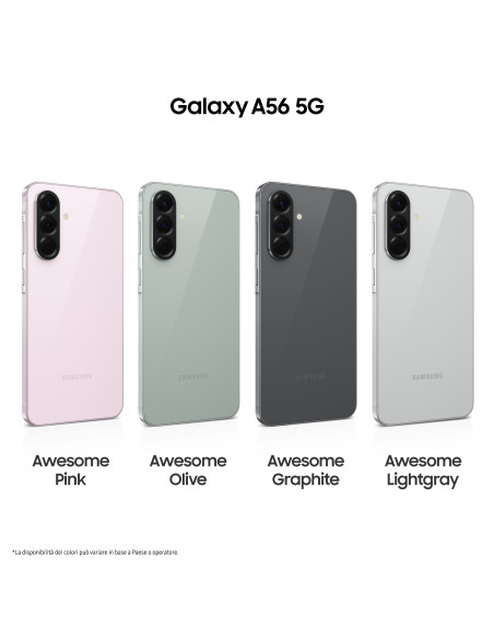 Samsung Galaxy A56 5G, Smartphone con Funzioni intelligenti, Display Super AMOLED 6.7”, 8GB RAM, 256GB, Camera 50MP, Batteria 