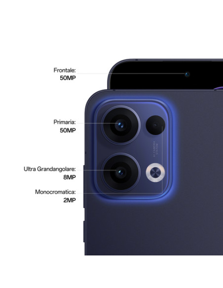 OPPO Reno13 5G AI Smartphone, Tripla fotocamera 50+8+2MP, Selfie 50MP, Display 6.59” 120HZ AMOLED FHD+, 5600mAh, RAM 12GB(Esp4