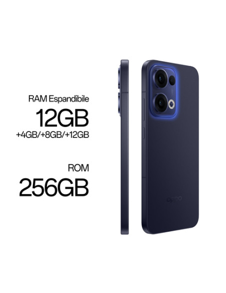 OPPO Reno13 5G AI Smartphone, Tripla fotocamera 50+8+2MP, Selfie 50MP, Display 6.59” 120HZ AMOLED FHD+, 5600mAh, RAM 12GB(Esp4