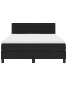 Letto a molle con materasso con led Nero 140 x 190 cm Tessuto 2