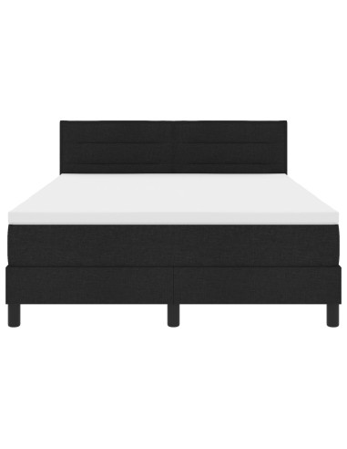 Letto a molle con materasso con led Nero 140 x 190 cm Tessuto
