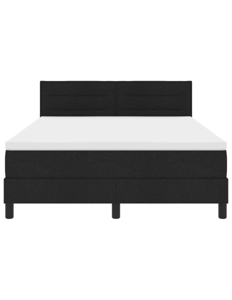 Letto a molle con materasso con led Nero 140 x 190 cm Tessuto
