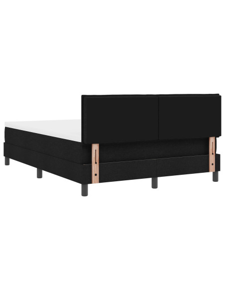 Letto a molle con materasso con led Nero 160 x 200 cm Tessuto