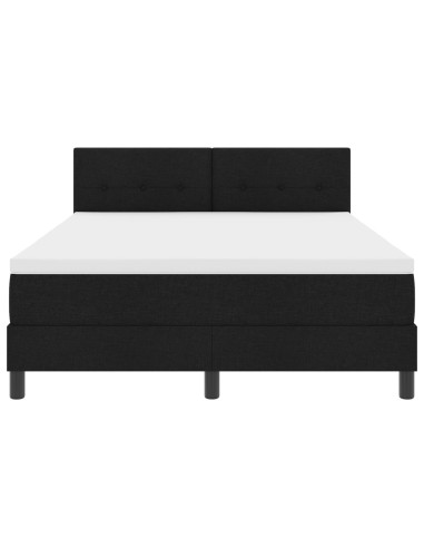 Letto a molle con materasso con led Nero 140 x 190 cm Tessuto