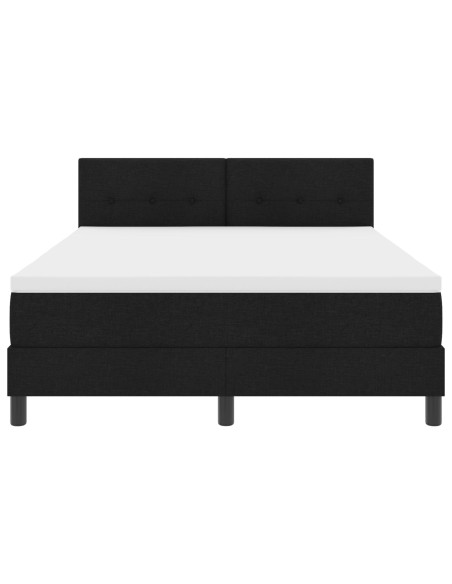 Letto a molle con materasso con led Nero 140 x 190 cm Tessuto