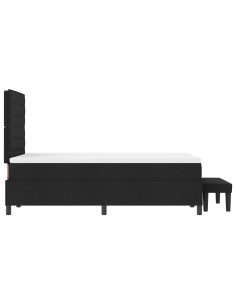 Letto a molle con materasso Nero 120 x 190 cm Tessuto