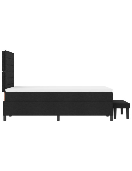 Letto a Rete  con Materasso e Panchina Nero 120x190 cm Tessuto