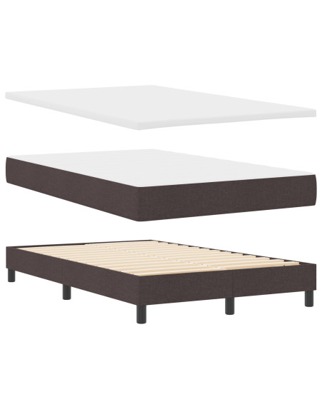 Letto a Box Spring con Materasso e Panchina Marrone Scuro 120x190 cm Tessuto