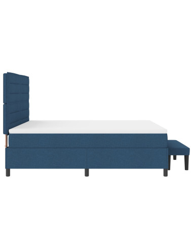 Letto a molle con materasso Blu 180 x 200 cm Tessuto