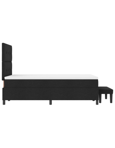 Letto a molle con materasso Nero 120 x 190 cm Tessuto