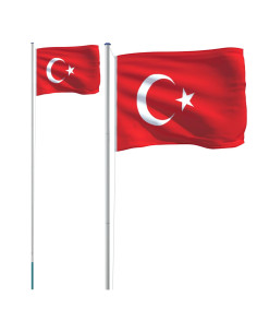 Asta e Bandiera Turchia 6,23 m Alluminio
