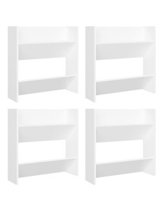 Scarpiere a Muro 4 pz Bianche 60x18x60 cm in Legno Multistrato