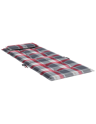 Cuscini Sedia Schienale Alto 6 pz a Quadri Rosso Tessuto Oxford