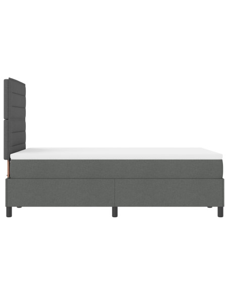 Letto a Molle con Materasso e Luce LED Grigio Scuro 120x190 cm Tessuto